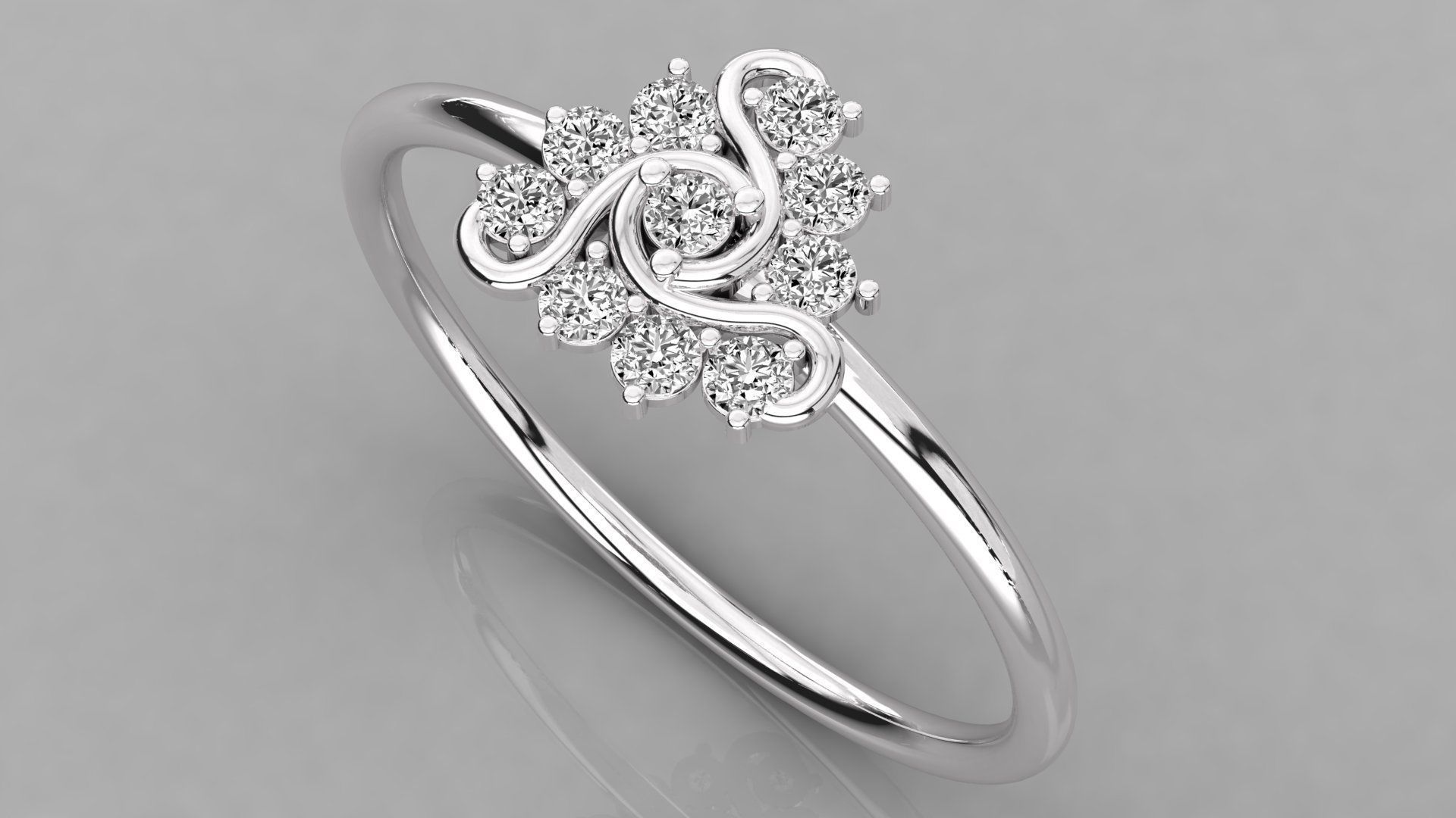 Women solitaire ring 3dm stl render detail  3D print model_2