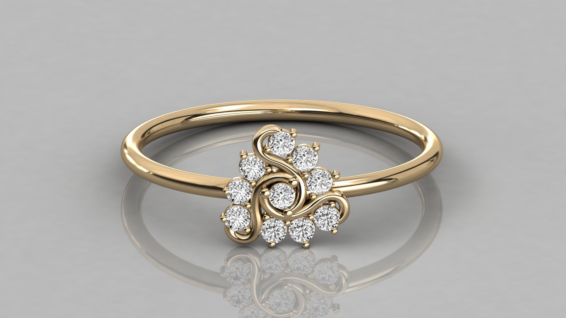 Women solitaire ring 3dm stl render detail  3D print model_7
