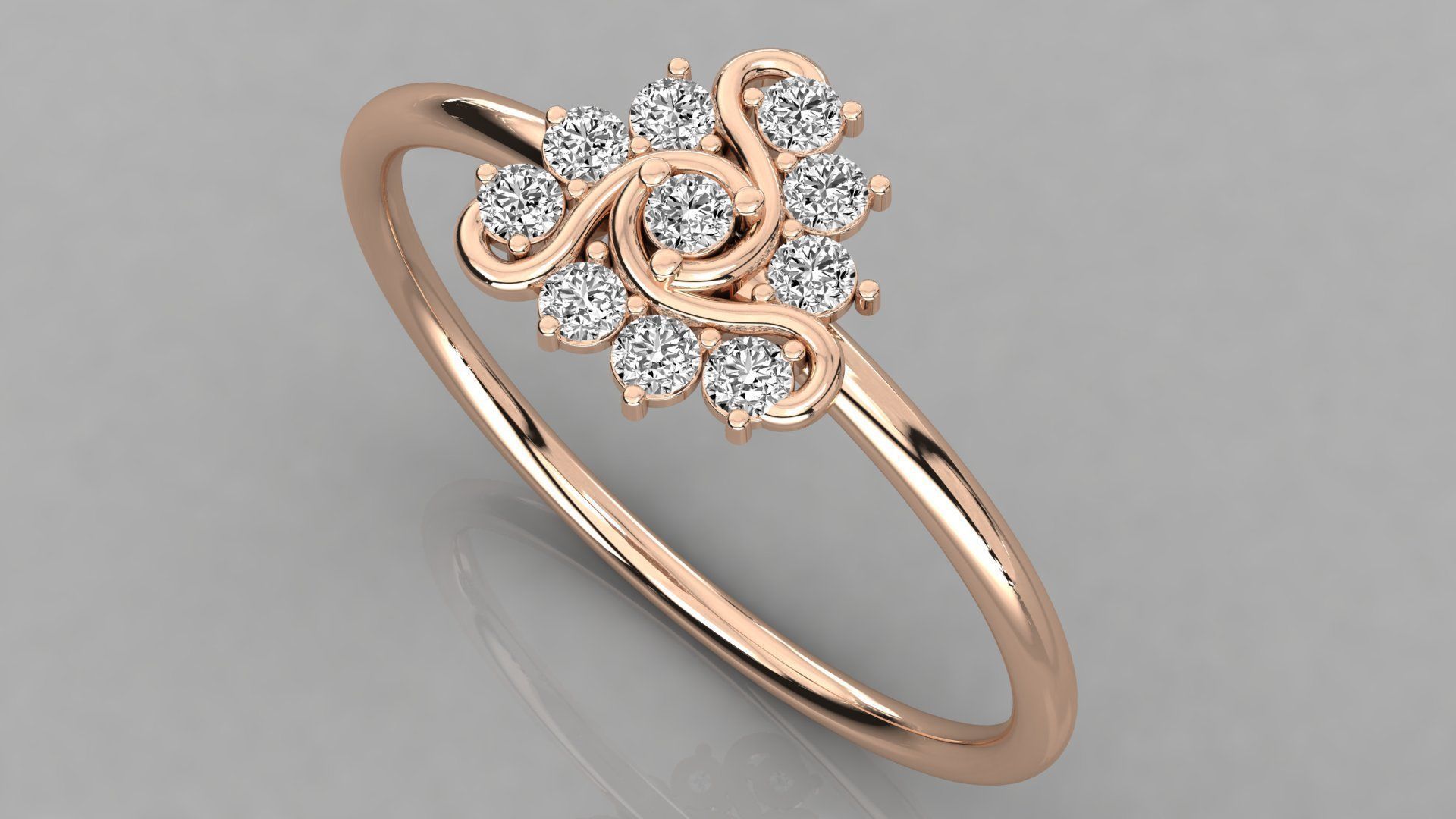 Women solitaire ring 3dm stl render detail  3D print model_1