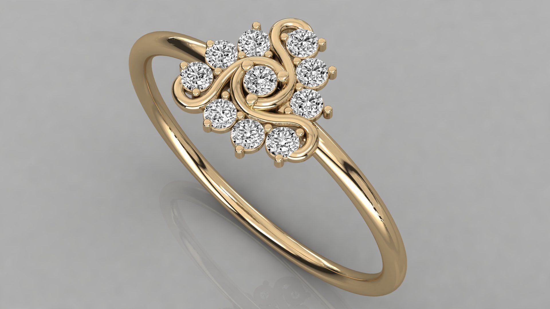 Women solitaire ring 3dm stl render detail  3D print model_3