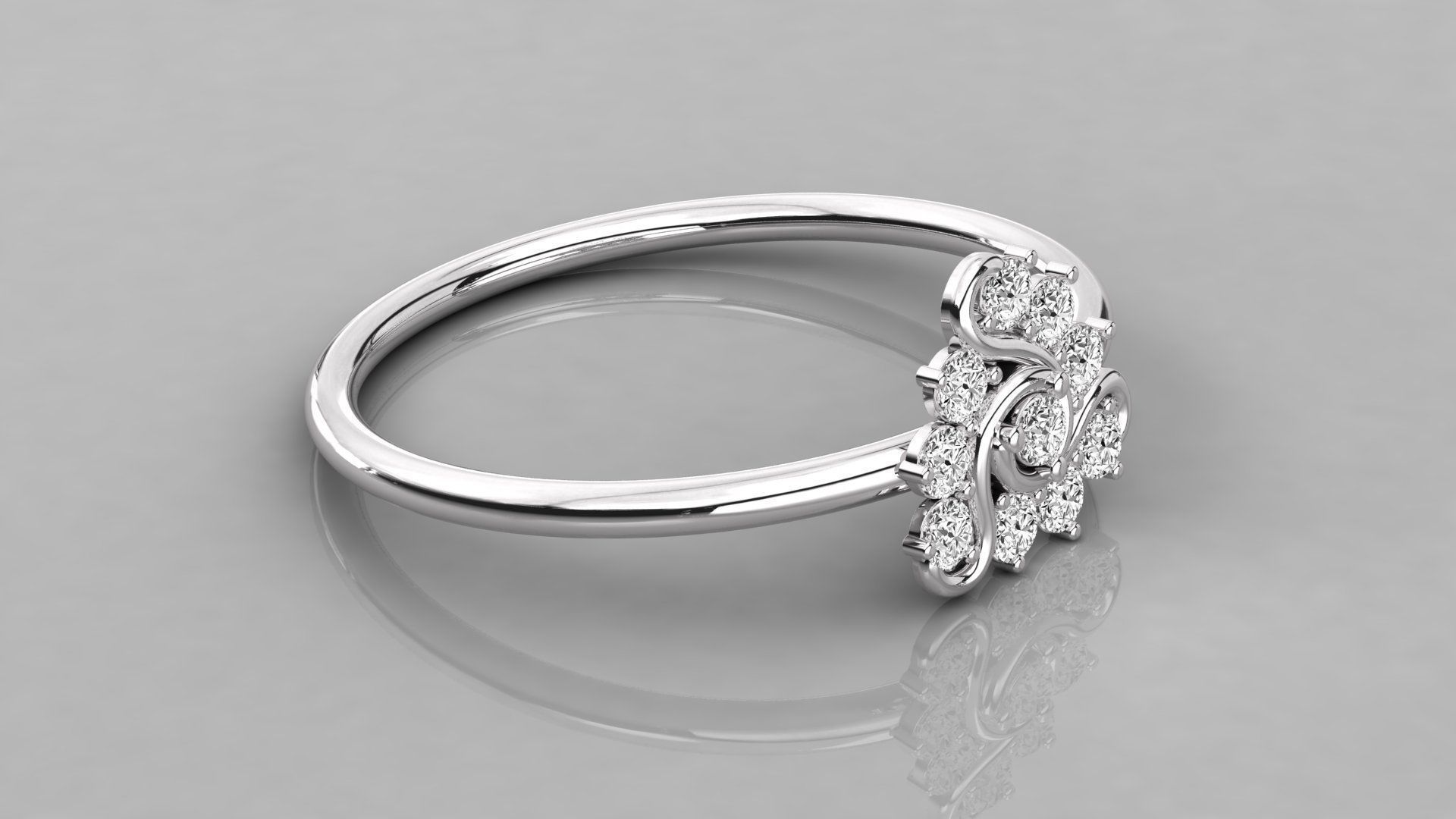 Women solitaire ring 3dm stl render detail  3D print model_5