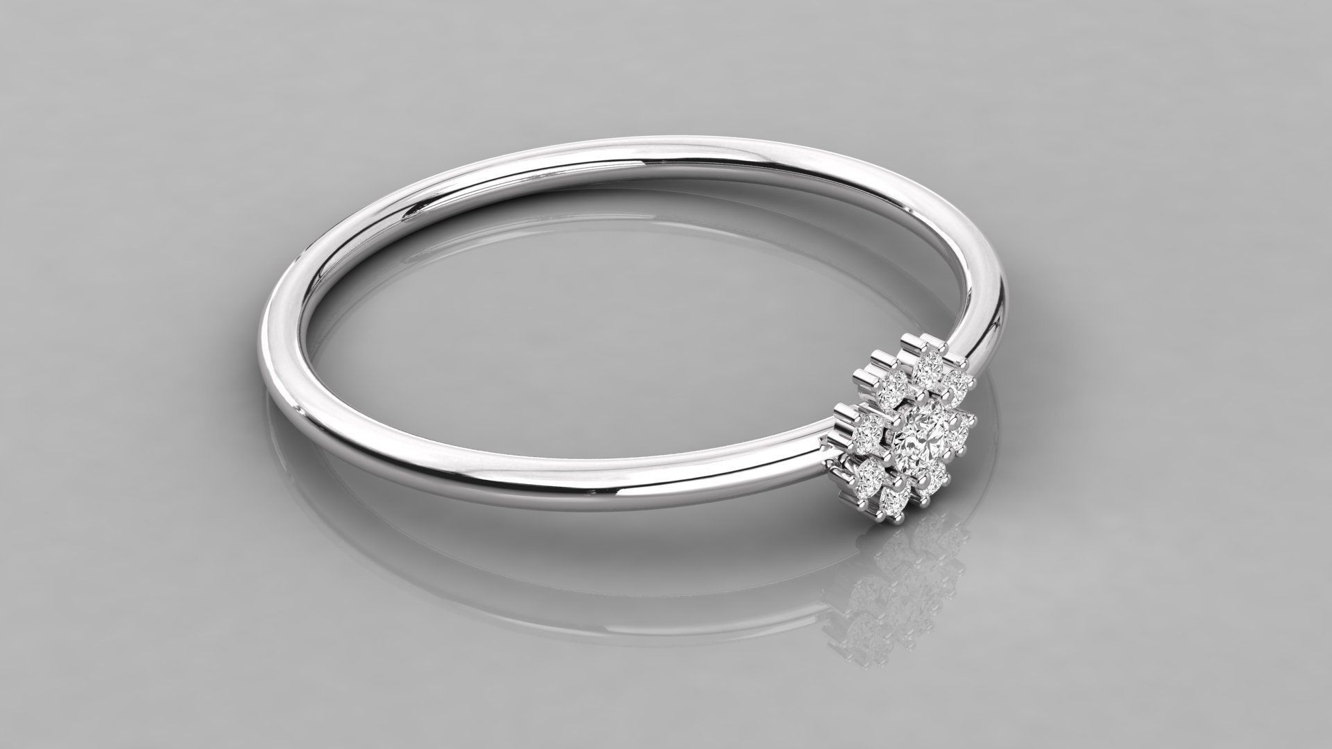 Women solitaire ring 3dm stl render detail  3D print model_5