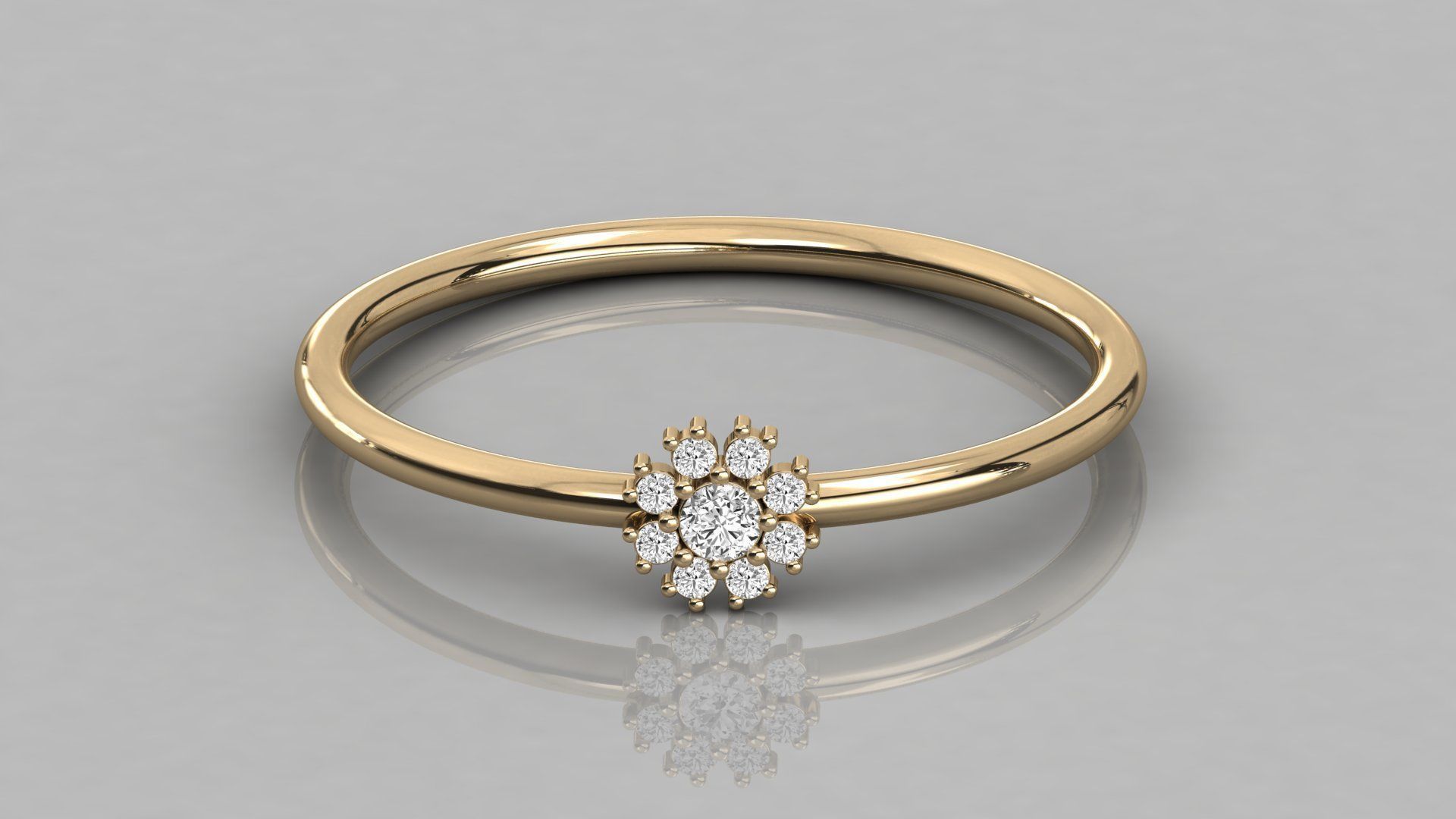 Women solitaire ring 3dm stl render detail  3D print model_7