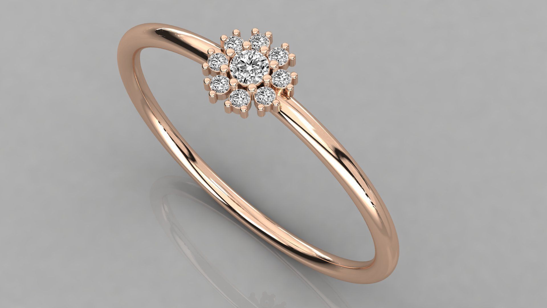 Women solitaire ring 3dm stl render detail  3D print model_1