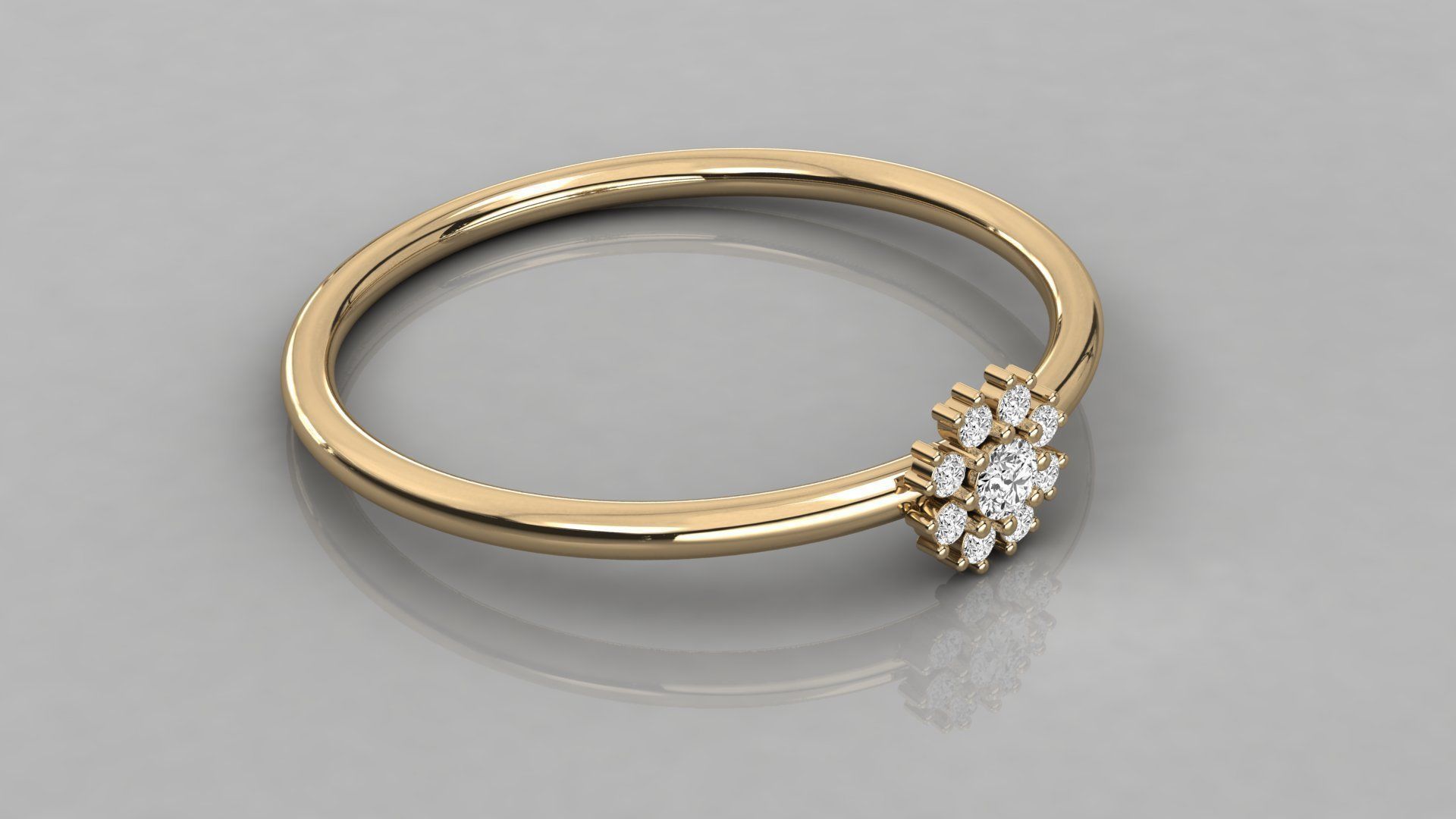 Women solitaire ring 3dm stl render detail  3D print model_6