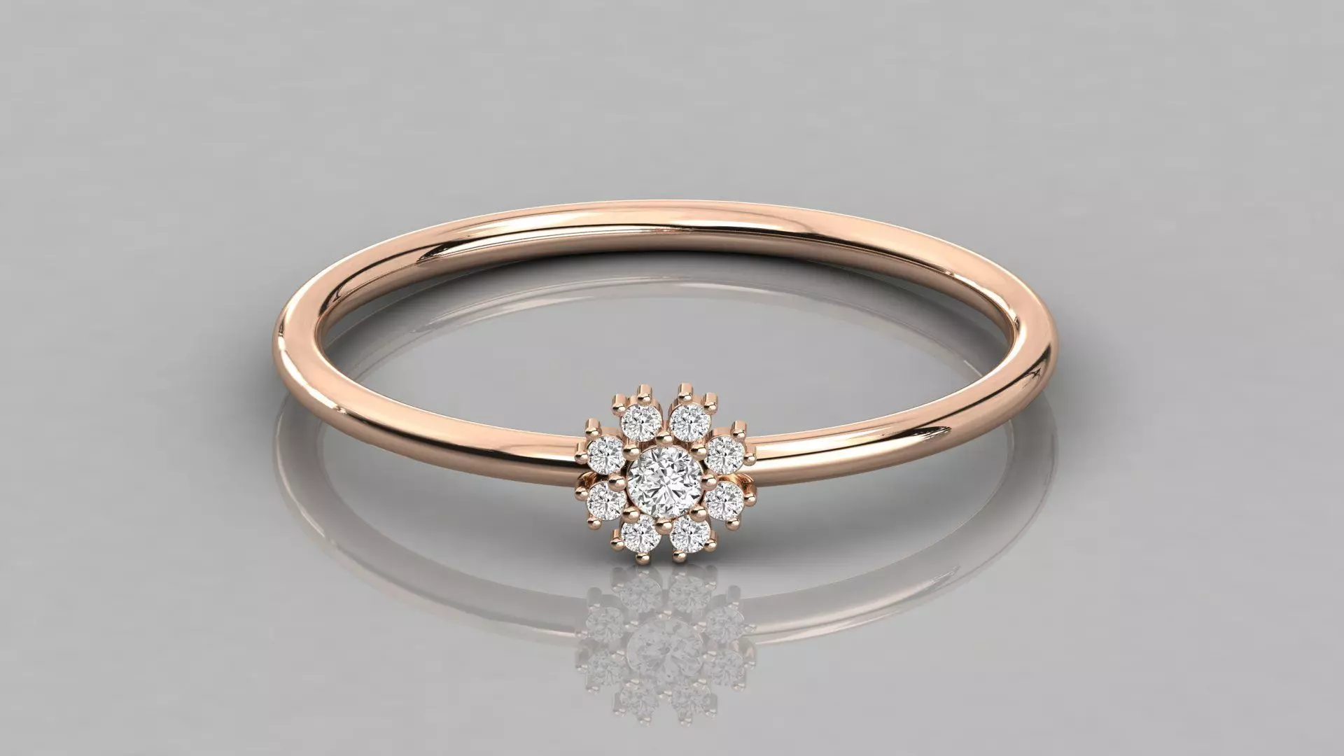 Women solitaire ring 3dm stl render detail  3D print model_0