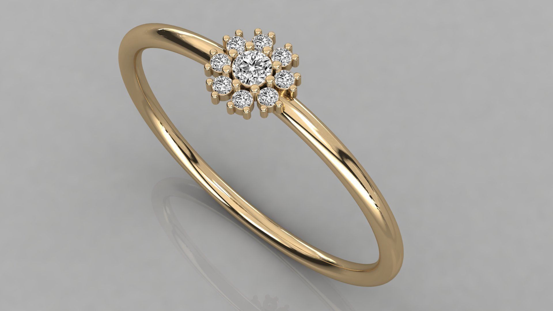 Women solitaire ring 3dm stl render detail  3D print model_3