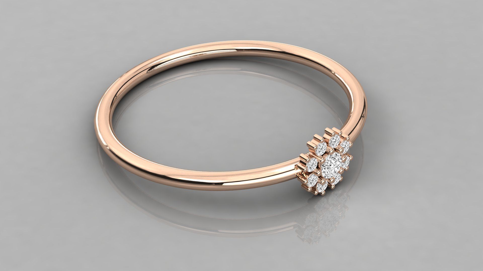 Women solitaire ring 3dm stl render detail  3D print model_4