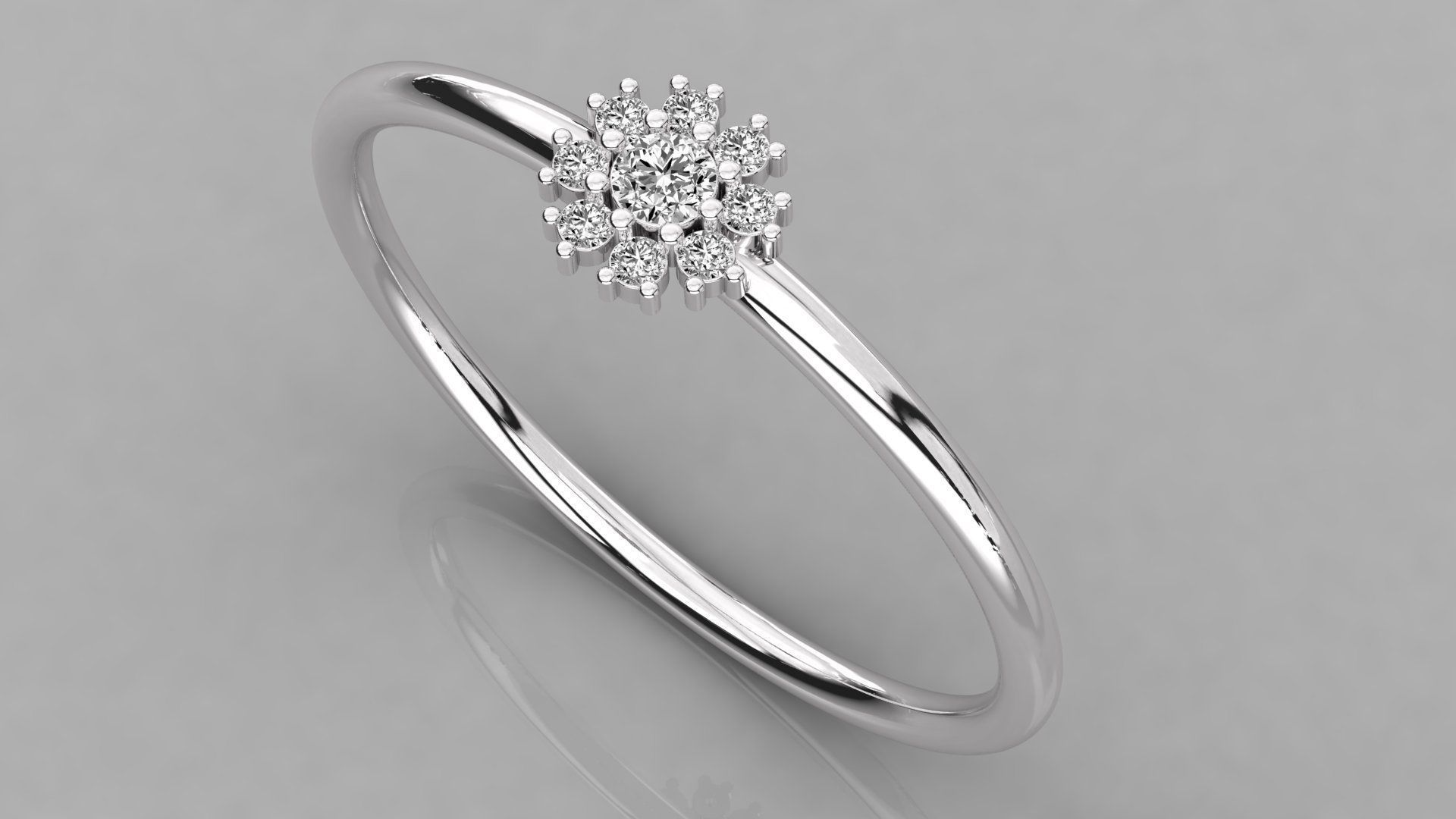 Women solitaire ring 3dm stl render detail  3D print model_2