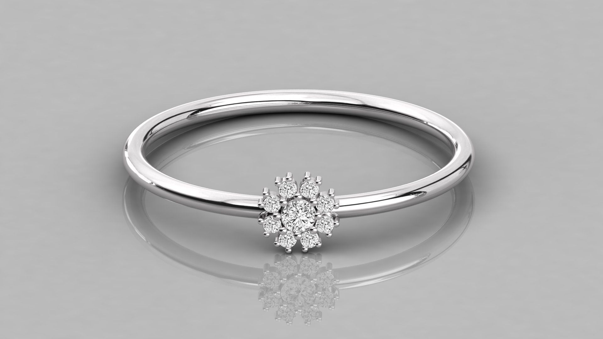 Women solitaire ring 3dm stl render detail  3D print model_8