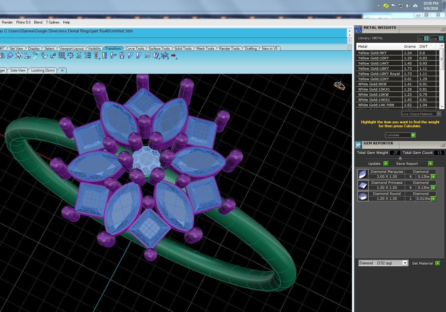 Women solitaire flower ring 3dm stl render detail  3D print model_9