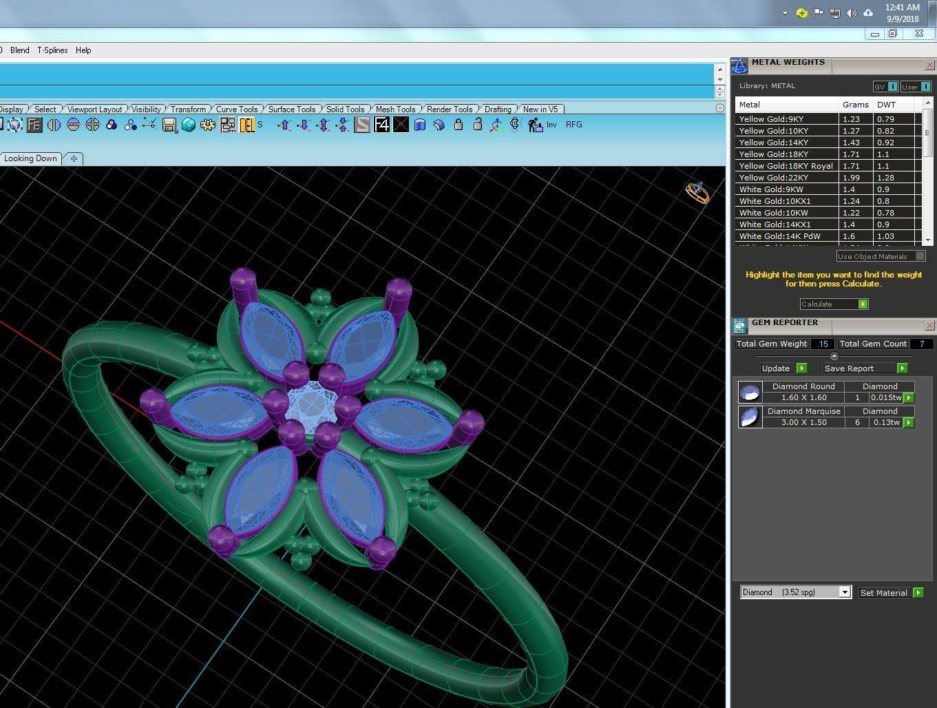 Women solitaire flower ring 3dm stl render detail  3D print model_9