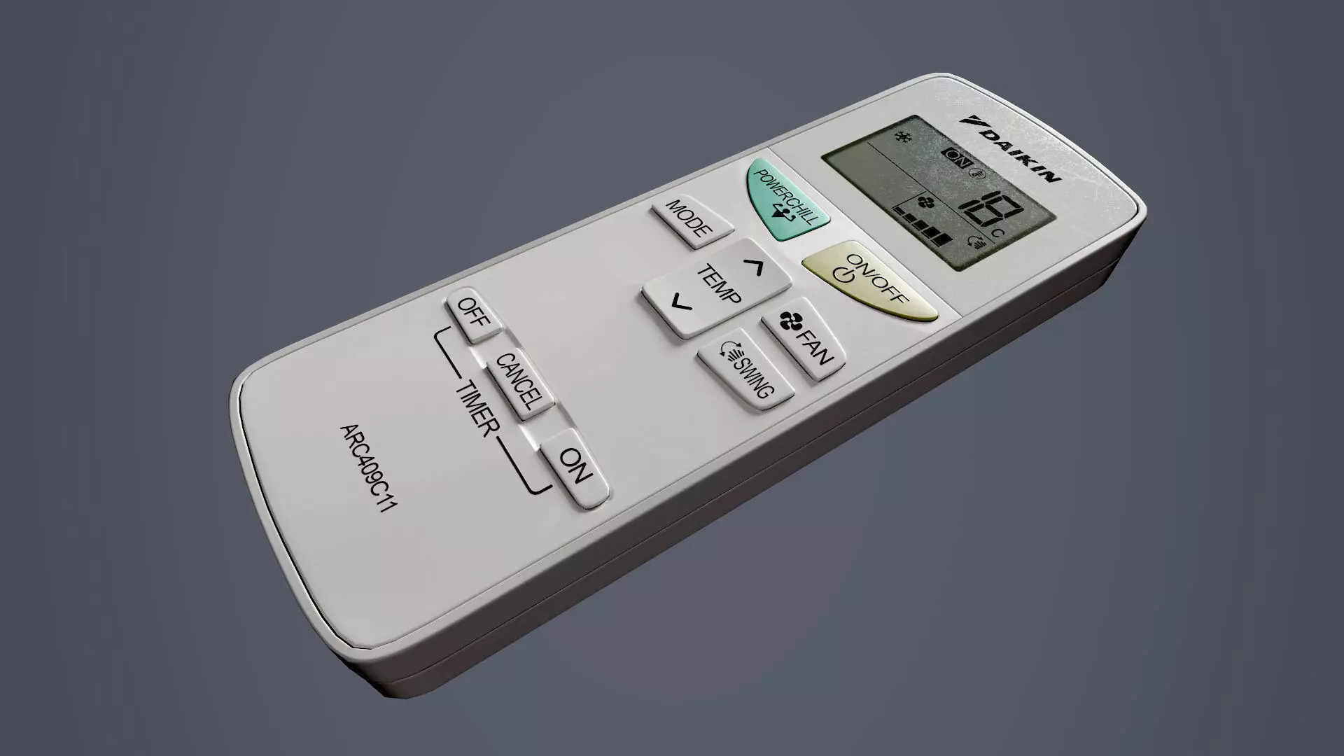 Daikin Air Conditioning Remote 3D model_0