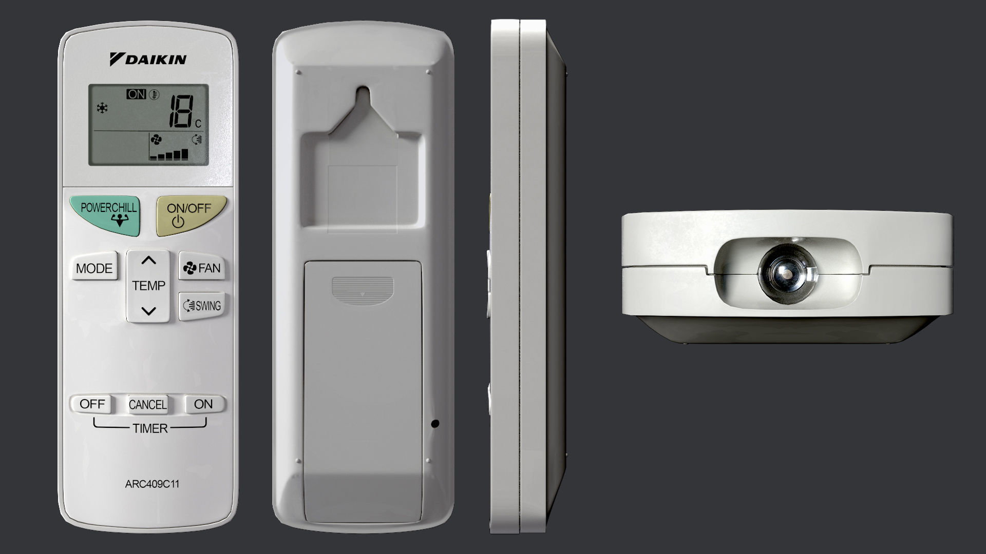 Daikin Air Conditioning Remote 3D model_4