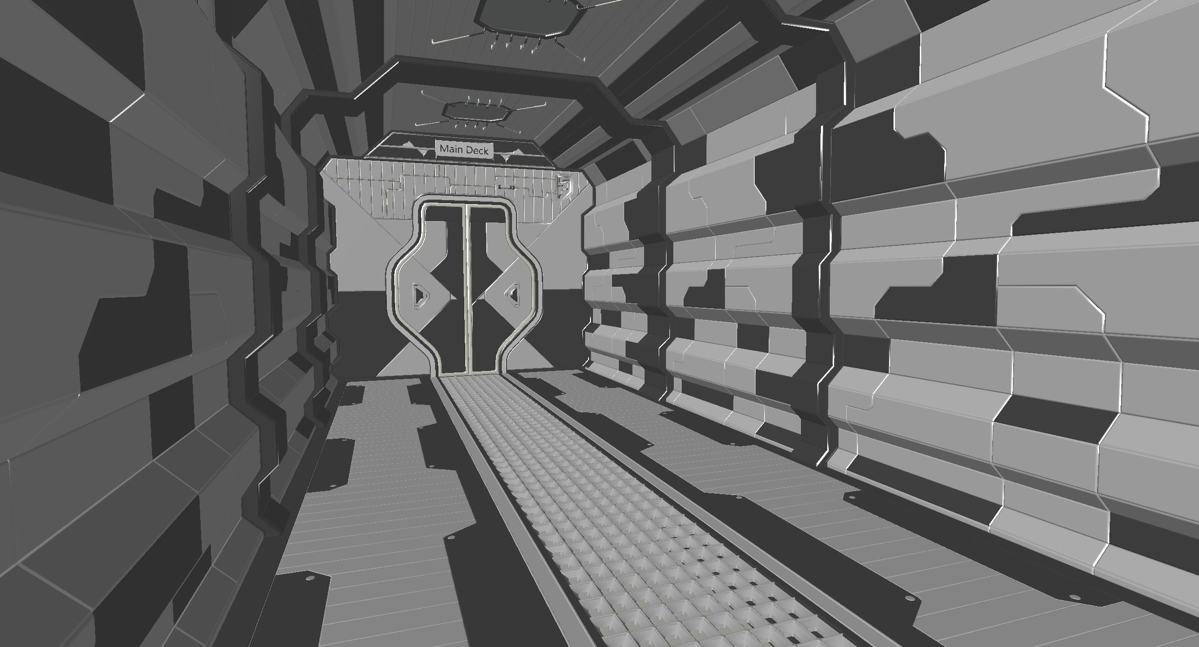 Sci Fi Corridor Main Deck Low-poly 3D model_3