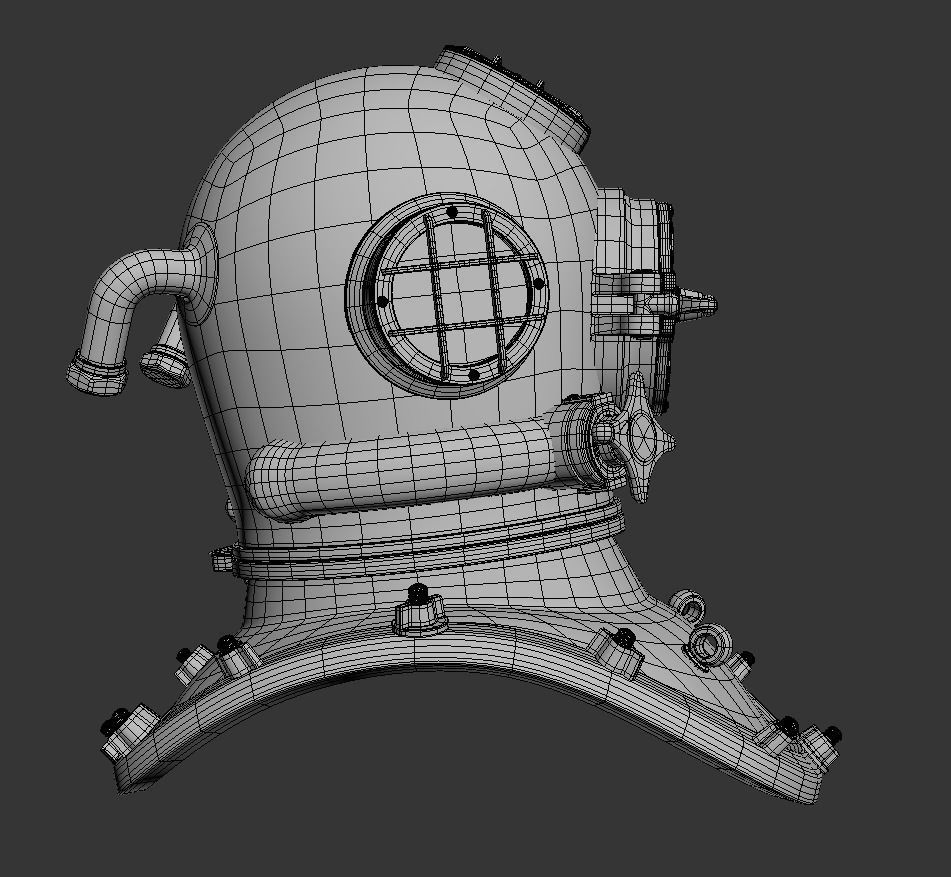 Diver Helmet 3D model_6
