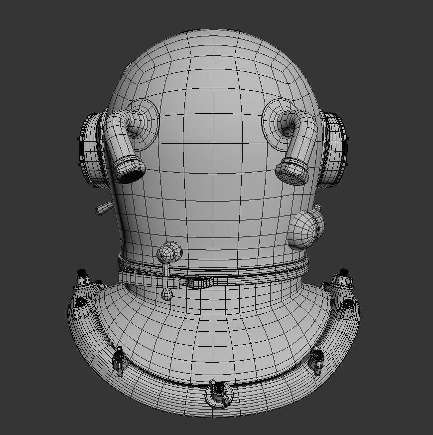Diver Helmet 3D model_7