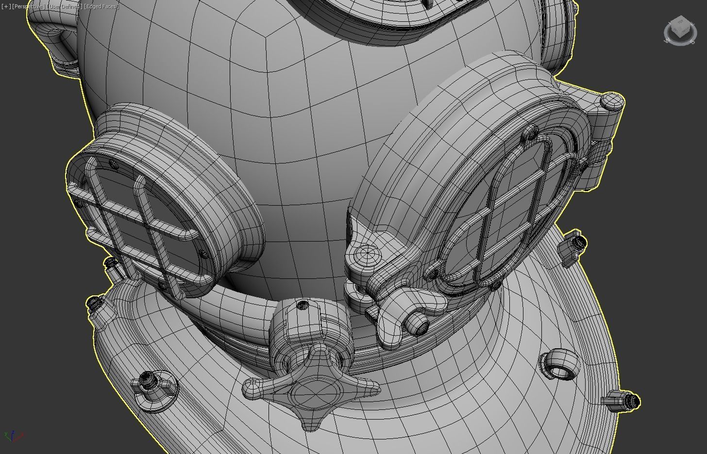 Diver Helmet 3D model_10