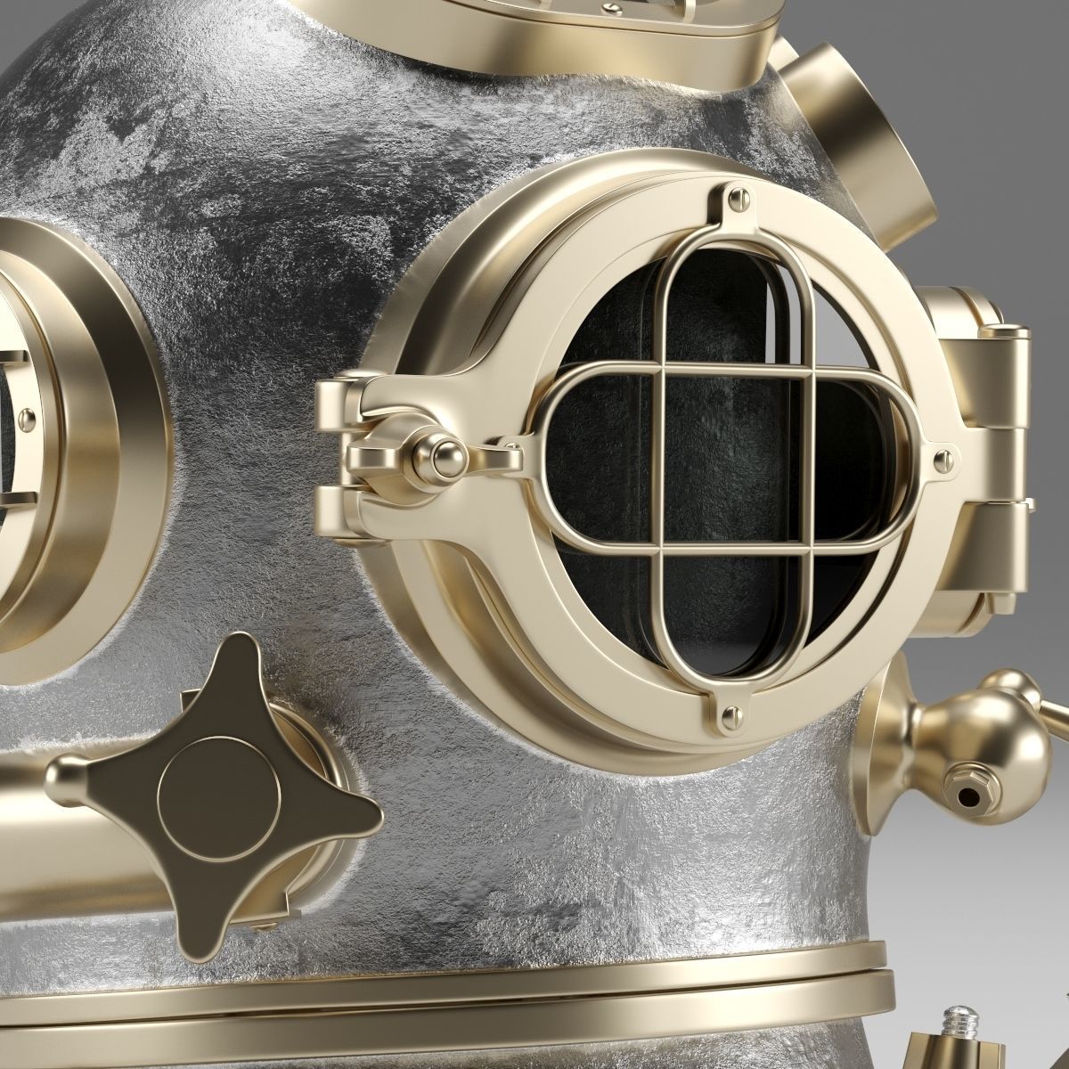 Diver Helmet 3D model_3