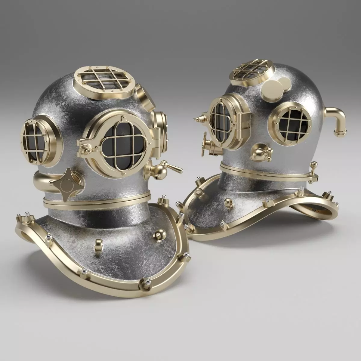 Diver Helmet 3D model_0