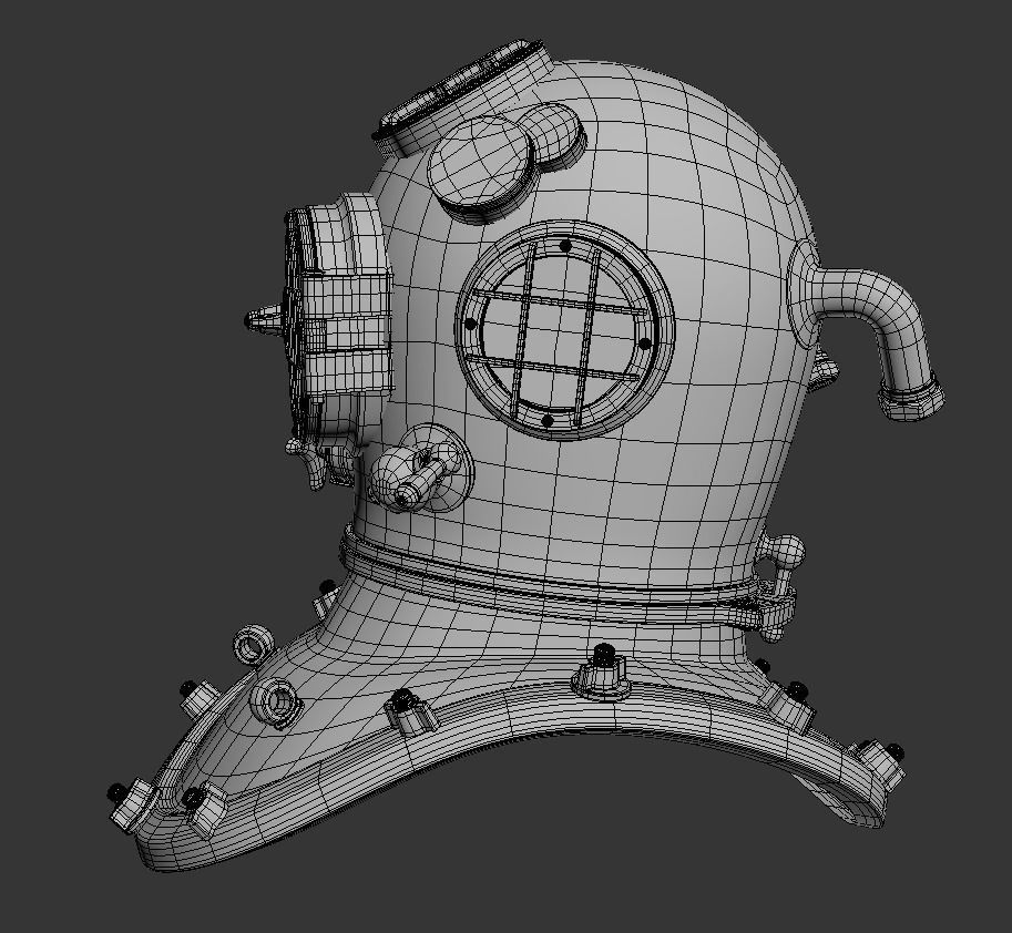 Diver Helmet 3D model_4