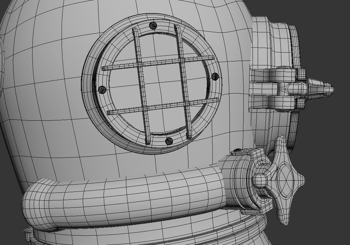 Diver Helmet 3D model_9