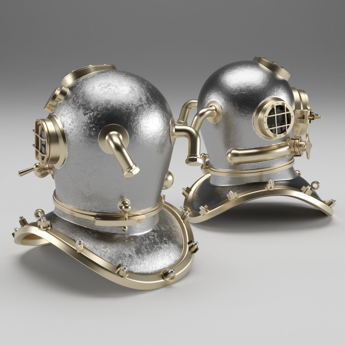 Diver Helmet 3D model_1