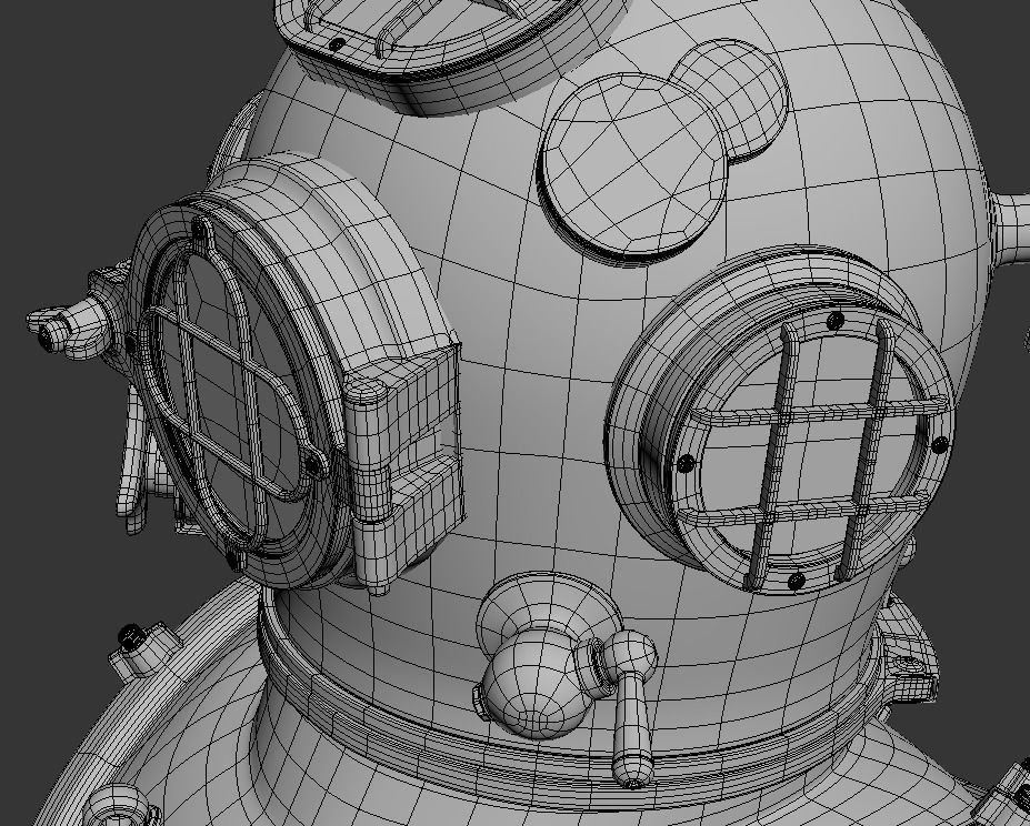 Diver Helmet 3D model_5