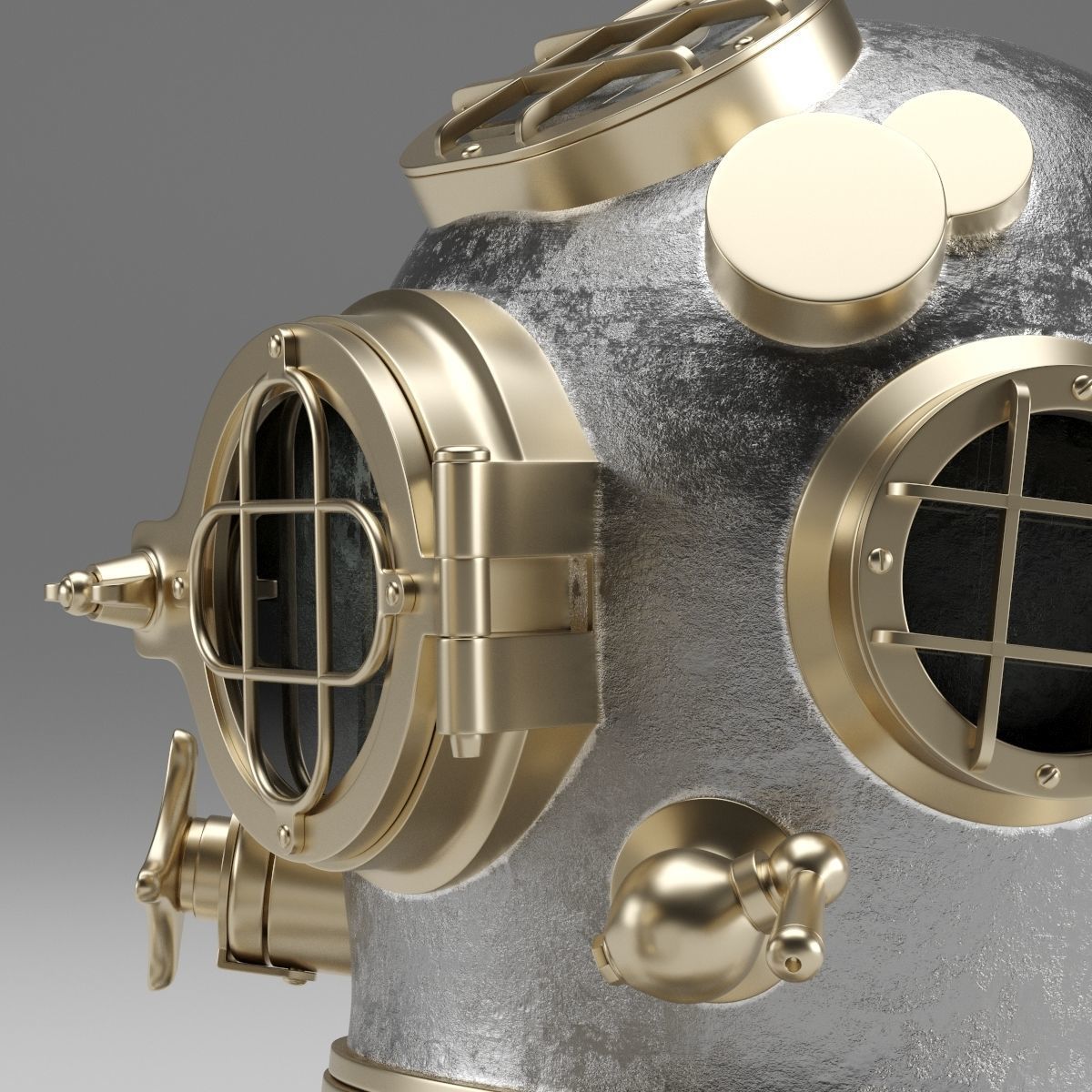 Diver Helmet 3D model_2