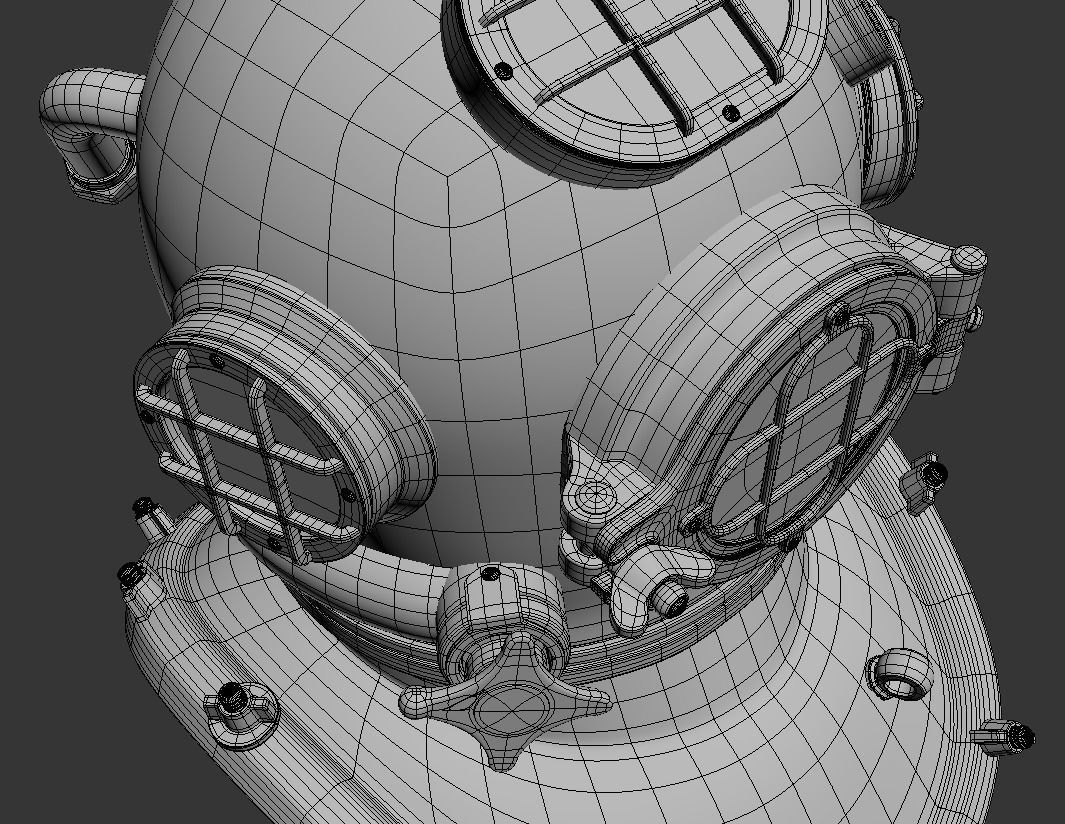 Diver Helmet 3D model_11
