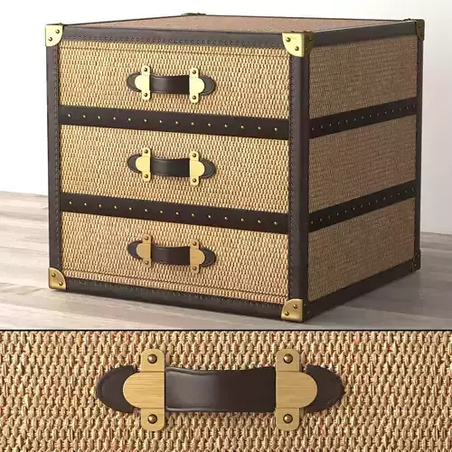 MAYFAIR RATTAN 3-DRAWER CUBE