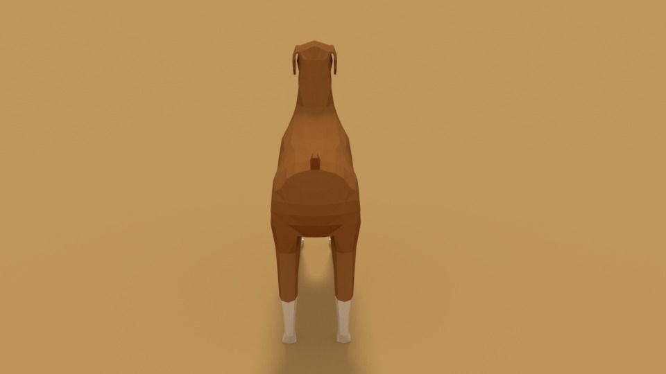 Low Poly Cartoon Boxer Dog Low-poly 3D model_4