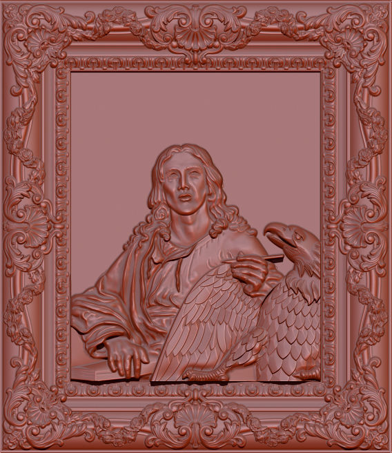 Saints collection- 3d model four statues of jesus in frame 3D print model_6