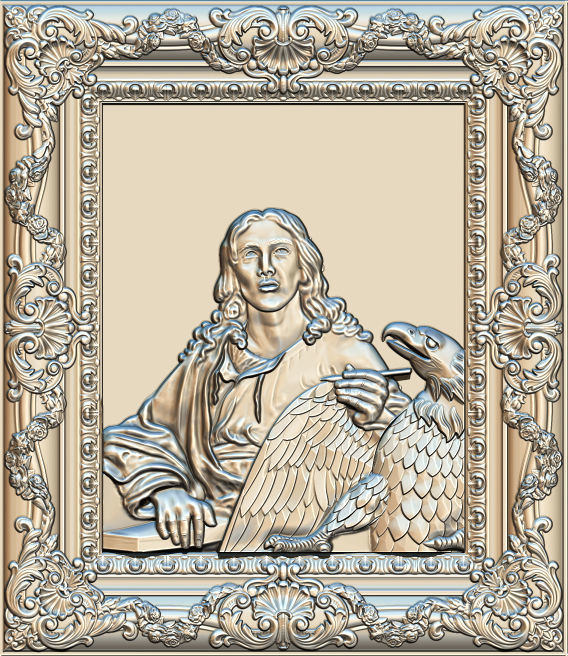 Saints collection- 3d model four statues of jesus in frame 3D print model_5