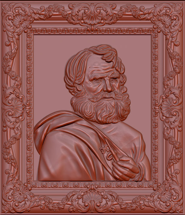 Saints collection- 3d model four statues of jesus in frame 3D print model_2