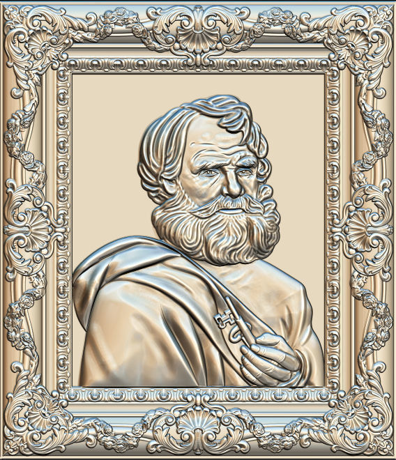 Saints collection- 3d model four statues of jesus in frame 3D print model_1