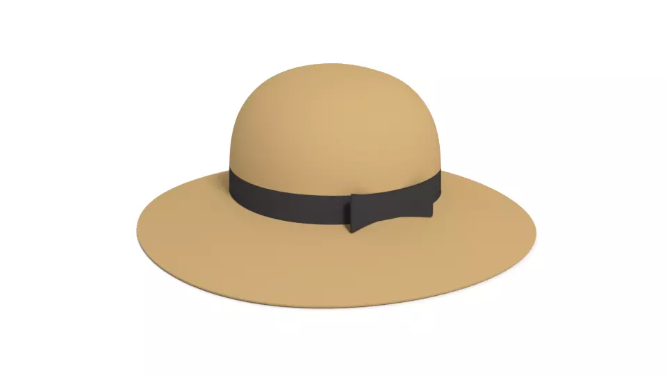 Cartoon Woman Hat 3D model