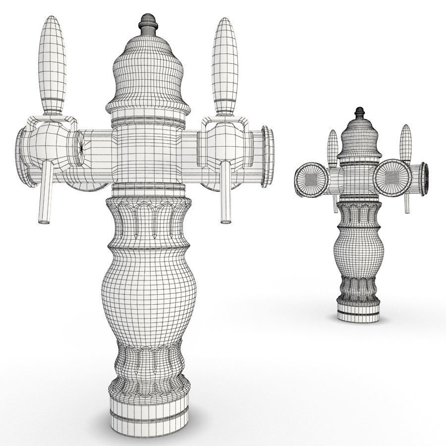 Beer Taps Delftoise 3D model_1