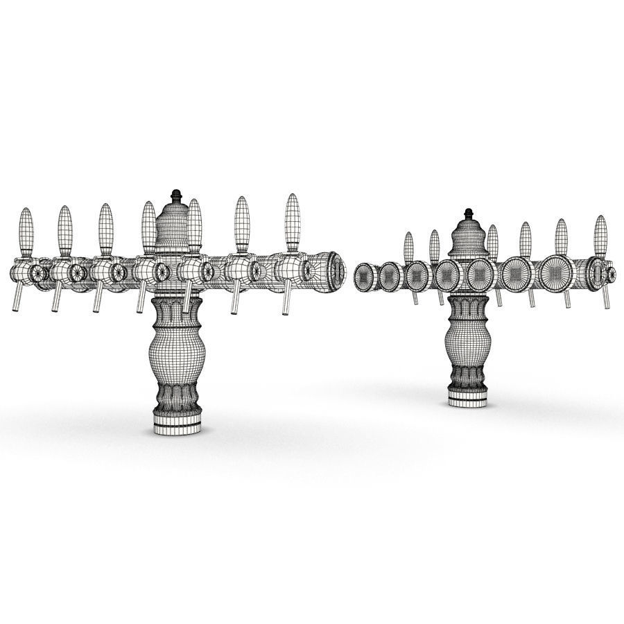 Beer Taps Delftoise 3D model_2