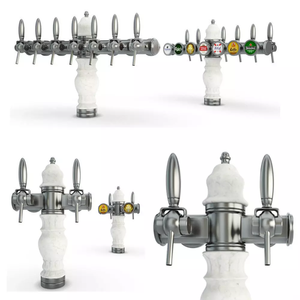 Beer Taps Delftoise 3D model_0