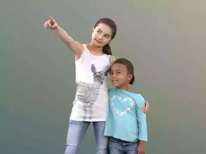 Jamila and Sophie 10053 - Casual Girls Low-poly 3D model Jamila and Sophie 10053 - Casual Girls Low-poly 3D model