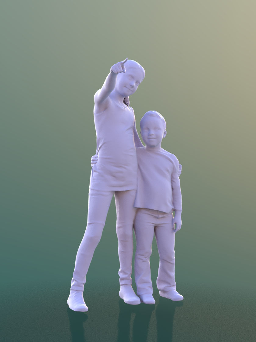 Jamila and Sophie 10053 - Casual Girls Low-poly 3D model_4