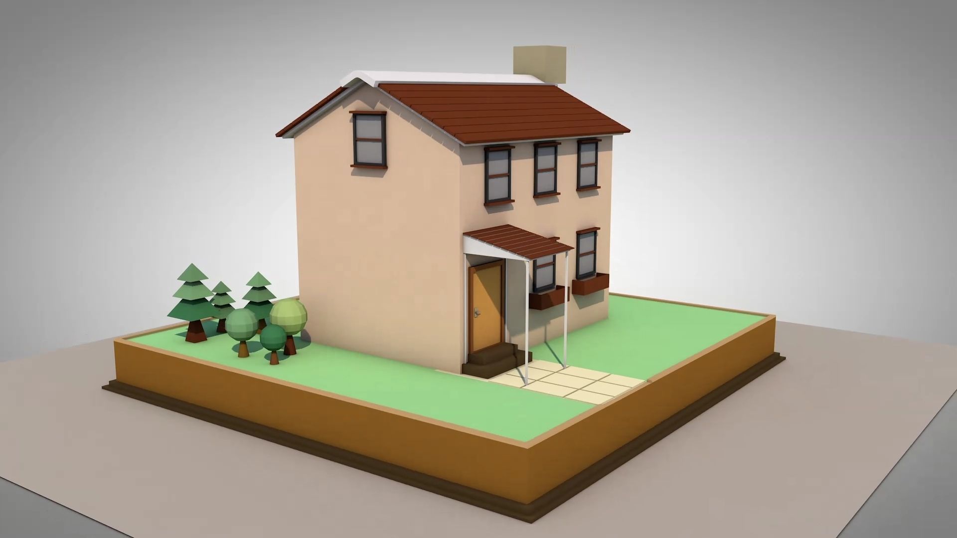 Low-poly House Low-poly 3D model_7