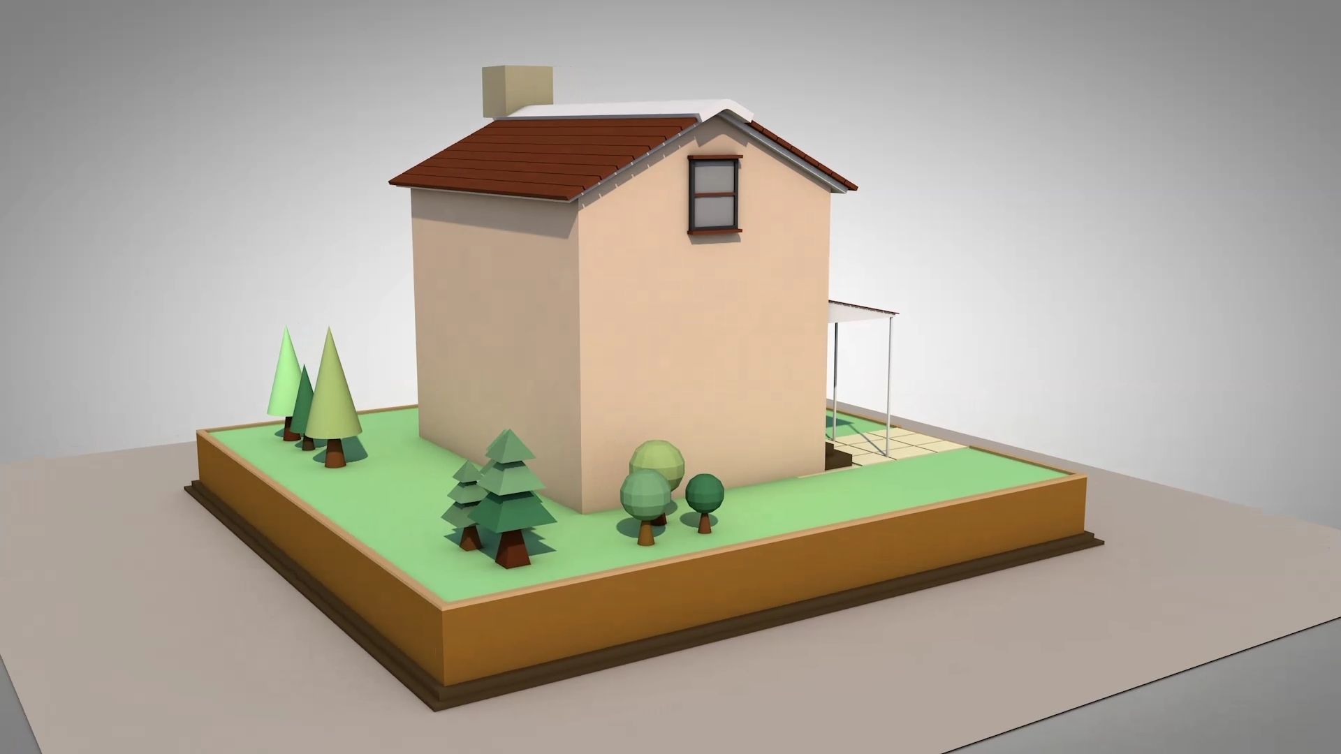 Low-poly House Low-poly 3D model_6