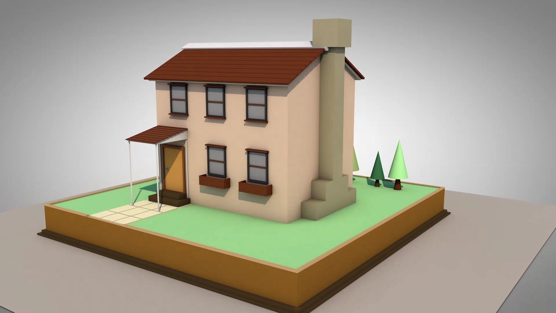 Low-poly House Low-poly 3D model_2