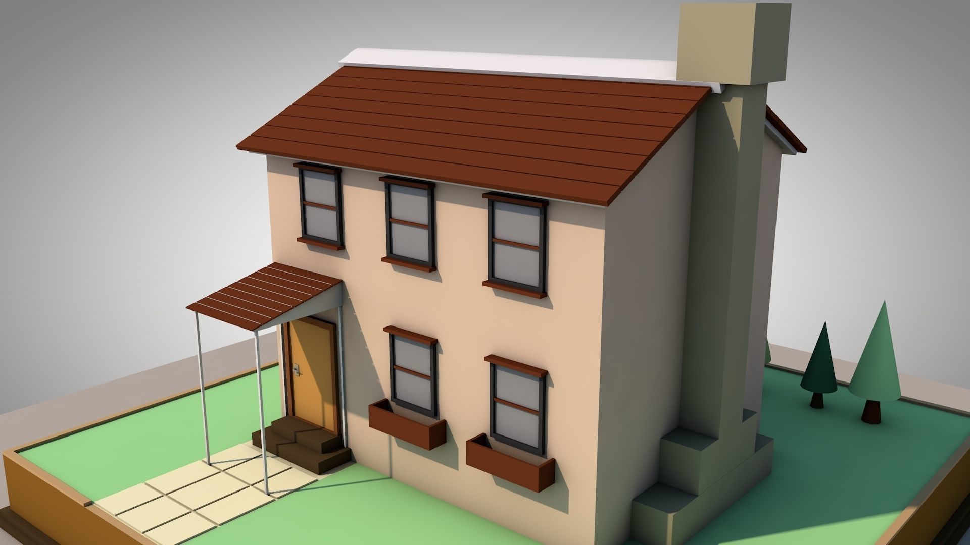 Low-poly House Low-poly 3D model_8