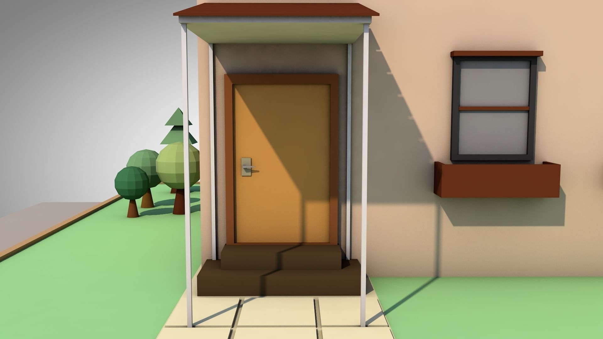 Low-poly House Low-poly 3D model_9