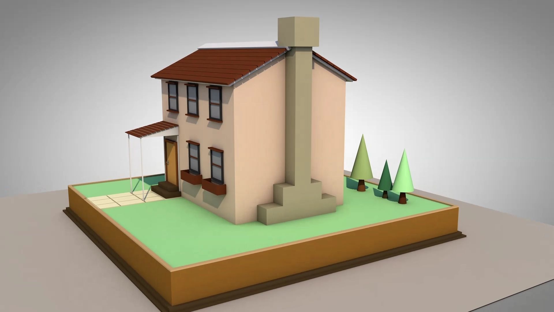 Low-poly House Low-poly 3D model_4