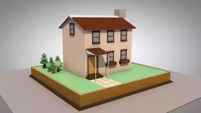 Low-poly House Low-poly 3D model
