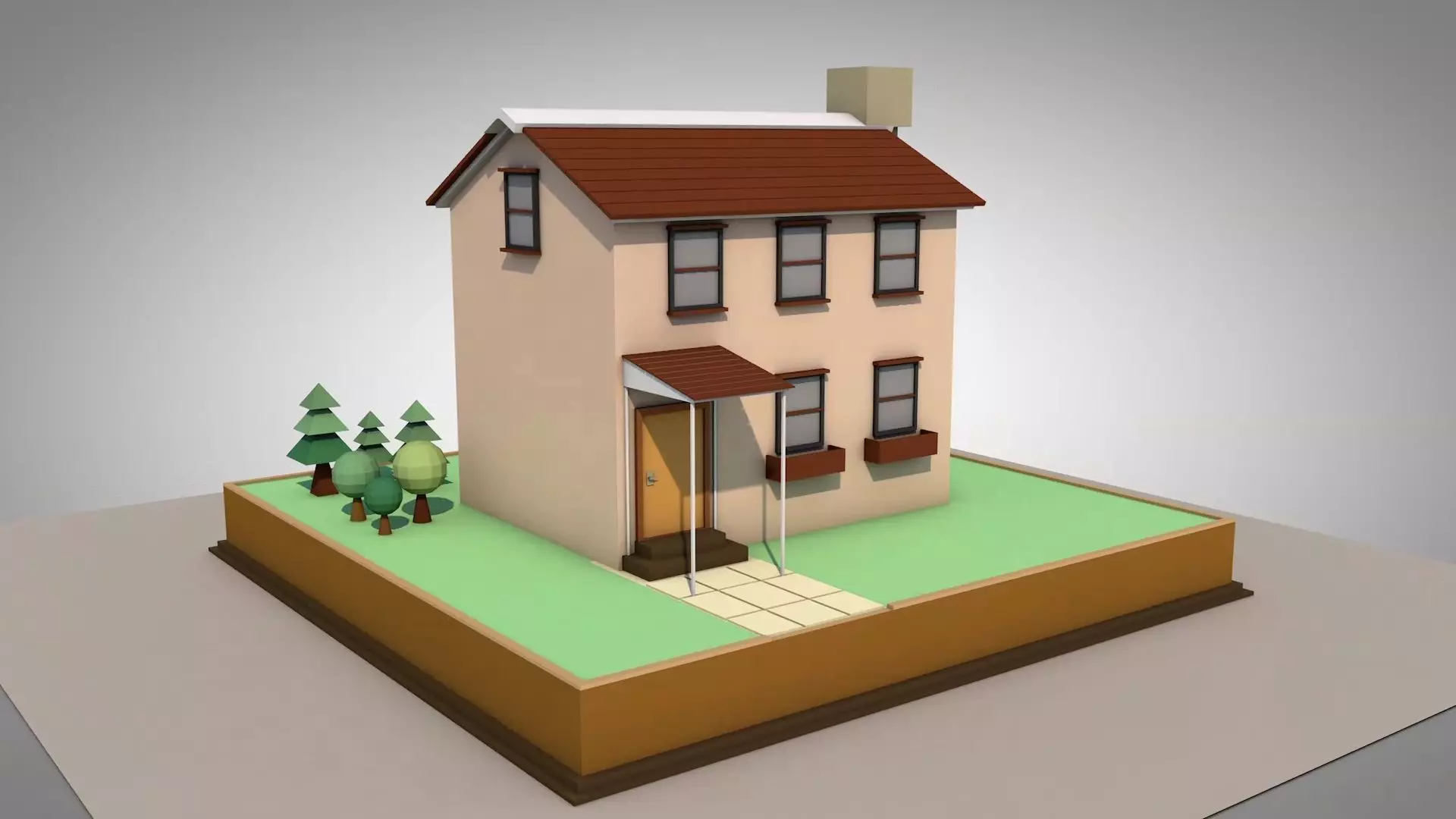 Low-poly House Low-poly 3D model_0